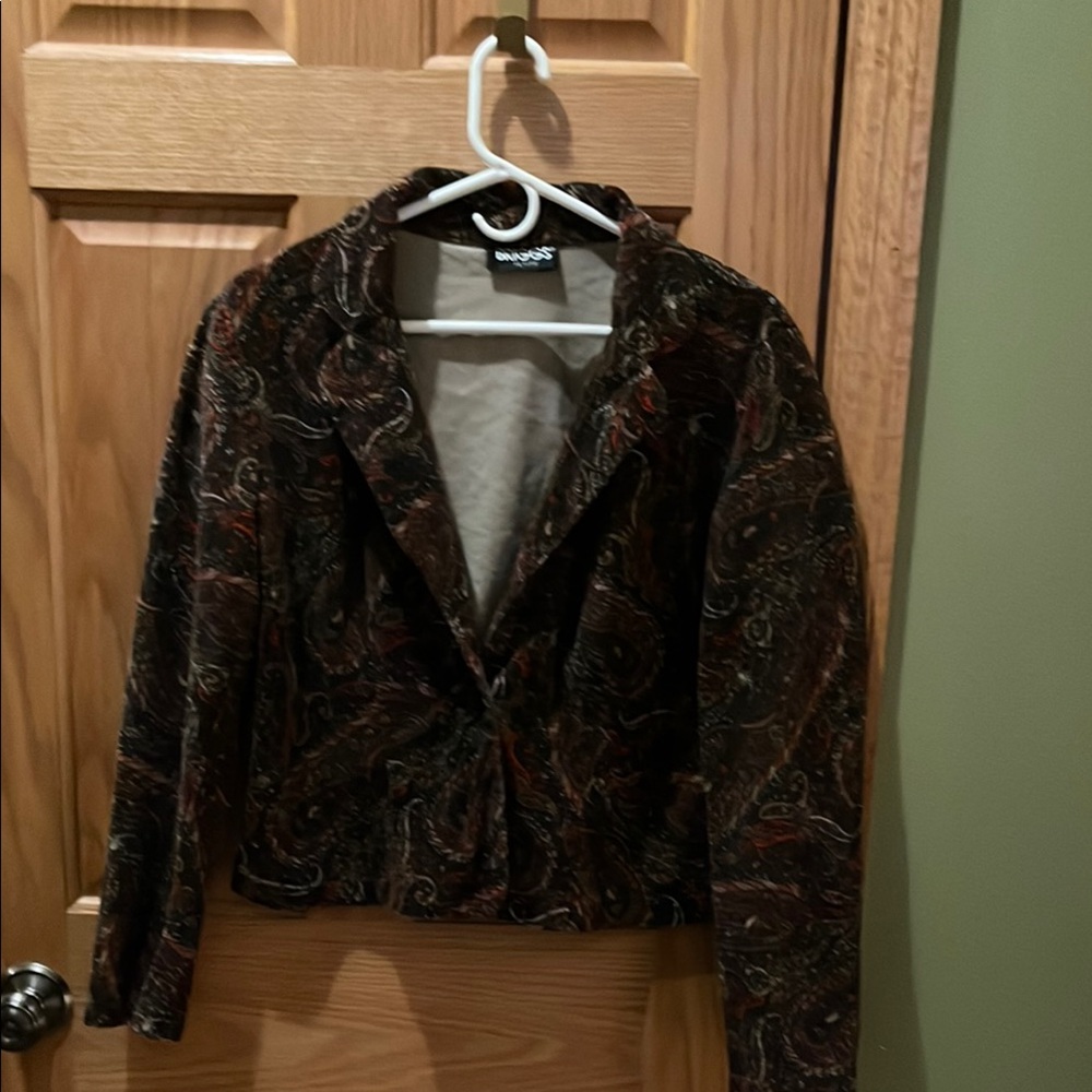 Chico's Brown and Black Velvet Blazer